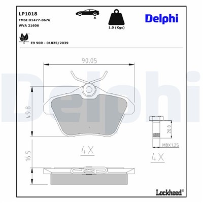 DELPHI LP1018 EAN: 5012759061657.
