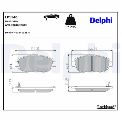 DELPHI LP1140 EAN: 5012759061824.