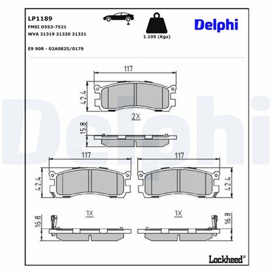 DELPHI LP1189 EAN: 5012759062272.