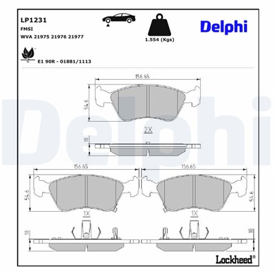 DELPHI LP1231 EAN: 5012759067437.