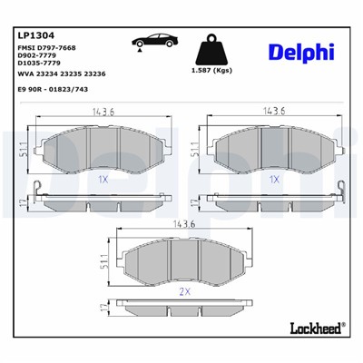 DELPHI LP1304 EAN: 5012759085608.