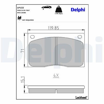 DELPHI LP132 EAN: 5012759300763.