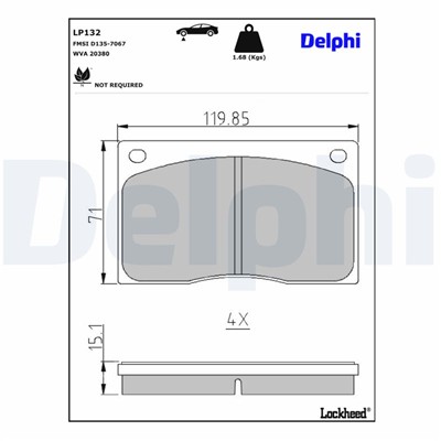 DELPHI LP132 EAN: 5012759300763.