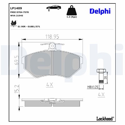 DELPHI LP1409 EAN: 5012759085738.