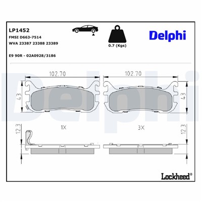DELPHI LP1452 EAN: 5012759094259.