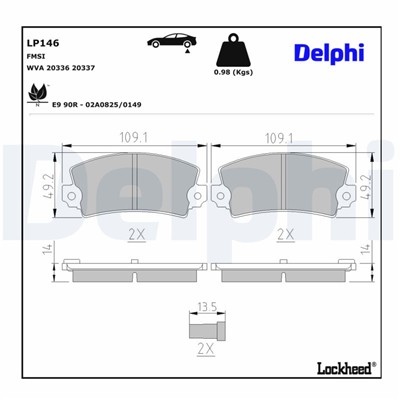 DELPHI LP146 EAN: 5012759300800.