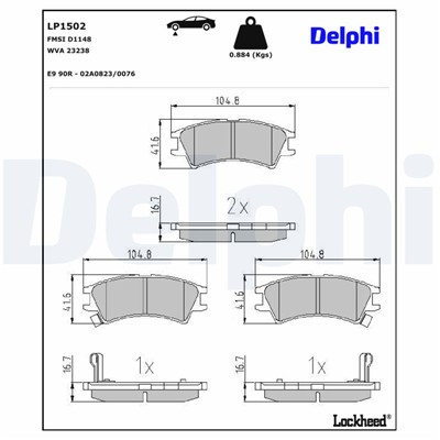 DELPHI LP1502 EAN: 5012759107102.