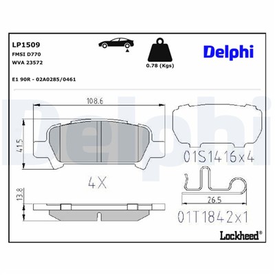 DELPHI LP1509 EAN: 5012759107171.
