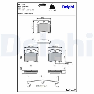 DELPHI LP1535 EAN: 5012759122037.