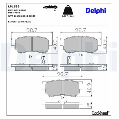 DELPHI LP1539 EAN: 5012759122075.