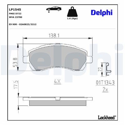 DELPHI LP1545 EAN: 5012759122112.