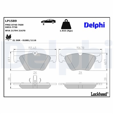 DELPHI LP1589 EAN: 5012759121511.