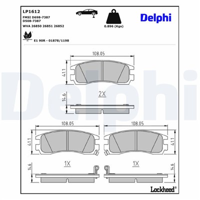 DELPHI LP1612 EAN: 5012759121740.