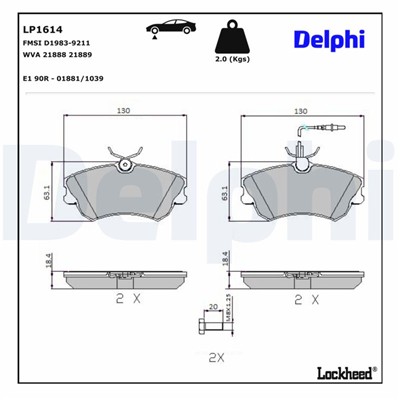 DELPHI LP1614 EAN: 5012759121764.
