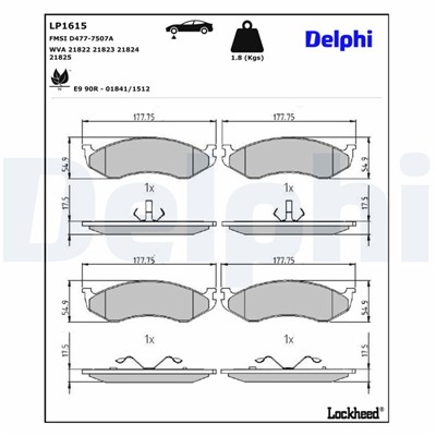 DELPHI LP1615 EAN: 5012759121771.
