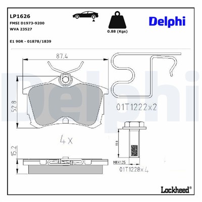 DELPHI LP1626 EAN: 5012759128855.