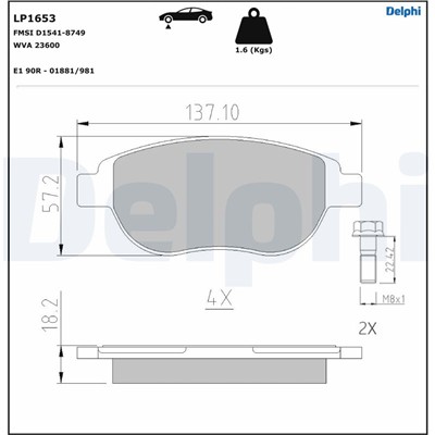 DELPHI LP1653 EAN: 5012759140697.