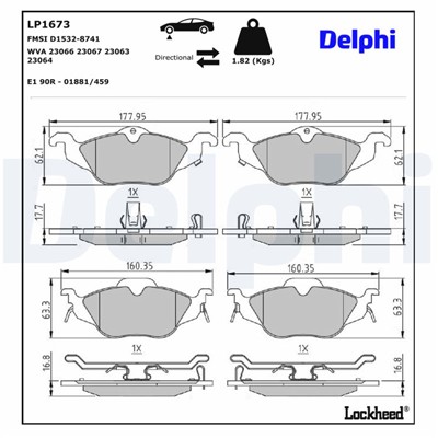 DELPHI LP1673 EAN: 5012759132609.