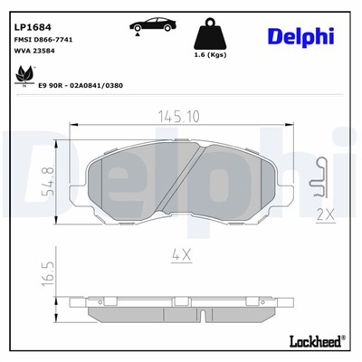 DELPHI LP1684 EAN: 5012759158722.