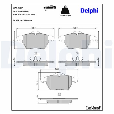 DELPHI LP1687 EAN: 5012759158753.