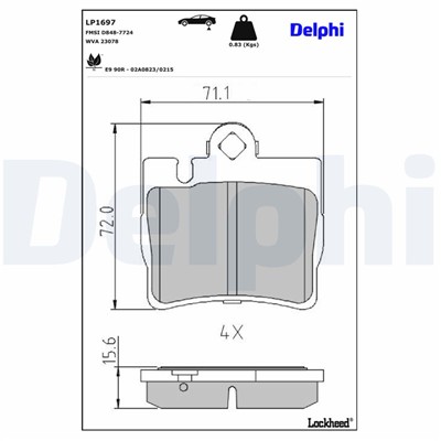 DELPHI LP1697 EAN: 5012759170816.