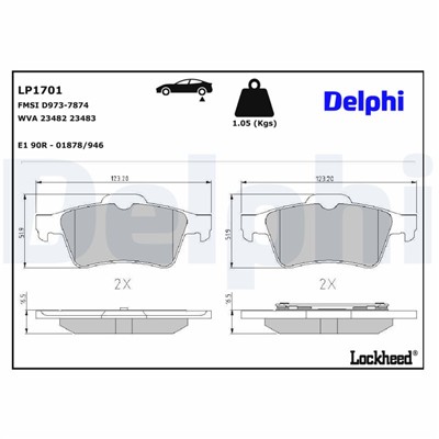 DELPHI LP1701 EAN: 5012759170854.