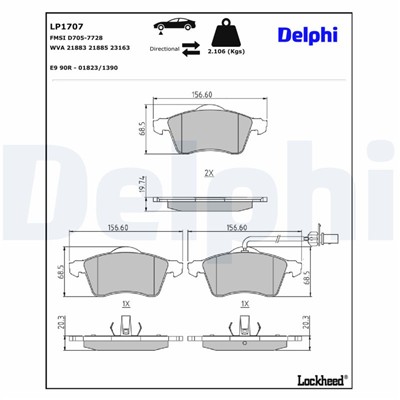DELPHI LP1707 EAN: 5012759172957.