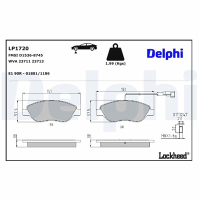 DELPHI LP1720 EAN: 5012759226933.