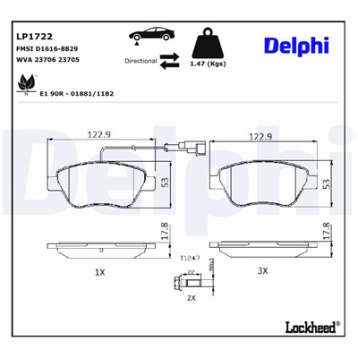 DELPHI LP1722 EAN: 5012759226957.
