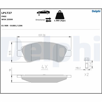 DELPHI LP1727 EAN: 5012759227008.