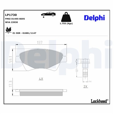DELPHI LP1730 EAN: 5012759227039.