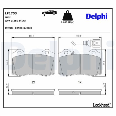 DELPHI LP1753 EAN: 5012759227268.