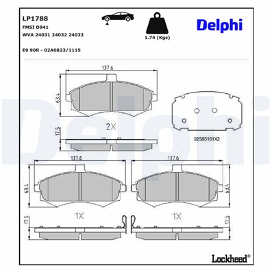 DELPHI LP1788 EAN: 5012759231388.