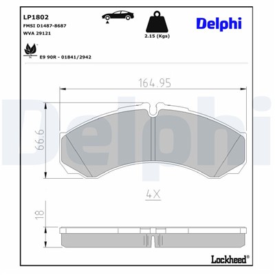 DELPHI LP1802 EAN: 5012759231524.