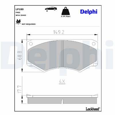 DELPHI LP180 EAN: 5012759301036.