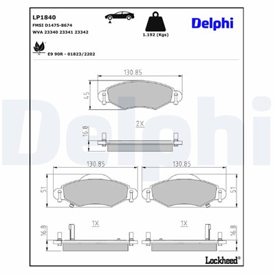 DELPHI LP1840 EAN: 5012759250570.