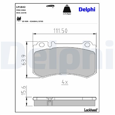 DELPHI LP1842 EAN: 5012759250594.