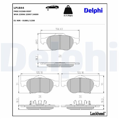 DELPHI LP1844 EAN: 5012759250617.