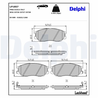 DELPHI LP1857 EAN: 5012759281376.