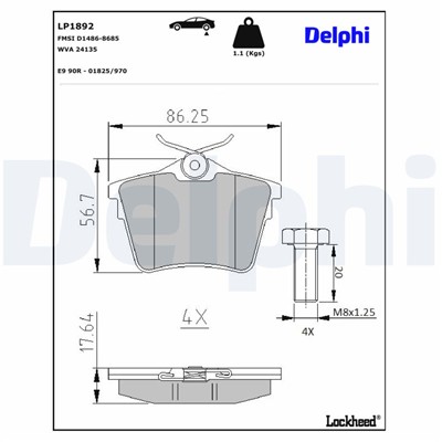 DELPHI LP1892 EAN: 5012759309308.