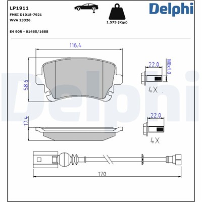 DELPHI LP1911 EAN: 5012759353929.