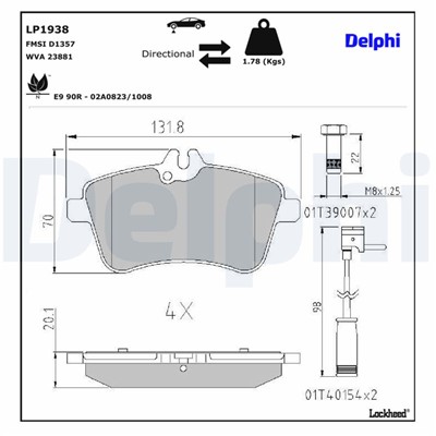 DELPHI LP1938 EAN: 5012759360163.