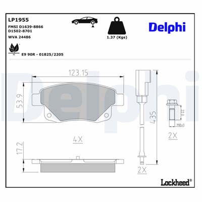 DELPHI LP1955 EAN: 5012759395363.
