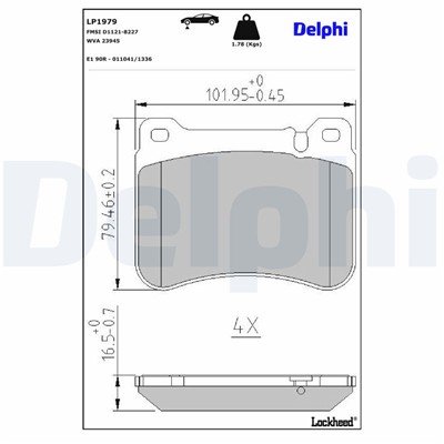 DELPHI LP1979 EAN: 5012759406717.