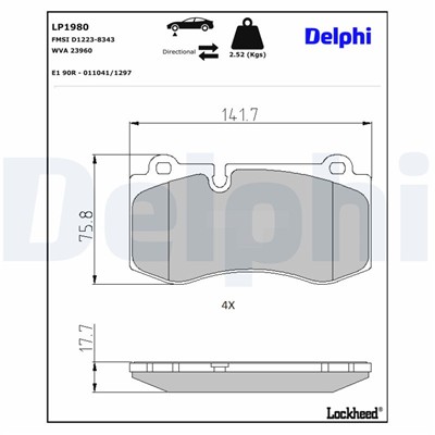 DELPHI LP1980 EAN: 5012759406397.