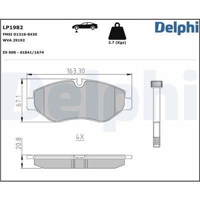DELPHI LP1982 EAN: 5012759413999.
