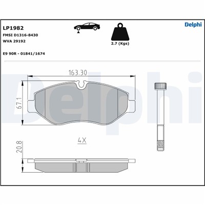 DELPHI LP1982 EAN: 5012759413999.
