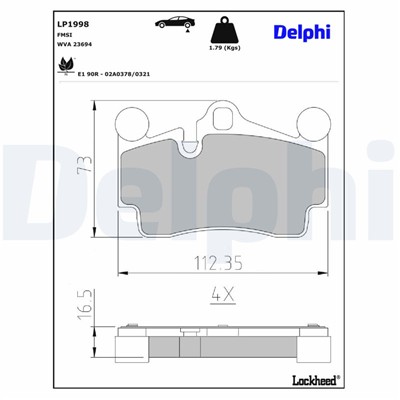 DELPHI LP1998 EAN: 5012759406427.