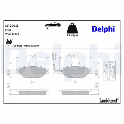 DELPHI LP2013 EAN: 5012759404997.