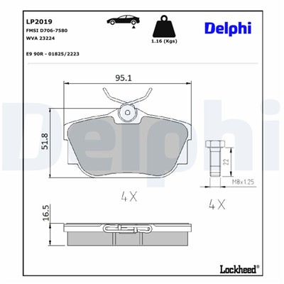 DELPHI LP2019 EAN: 5012759415924.